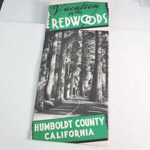 1947 Humbolt County California Vacation In The Redwoods Map Activities Brouchre